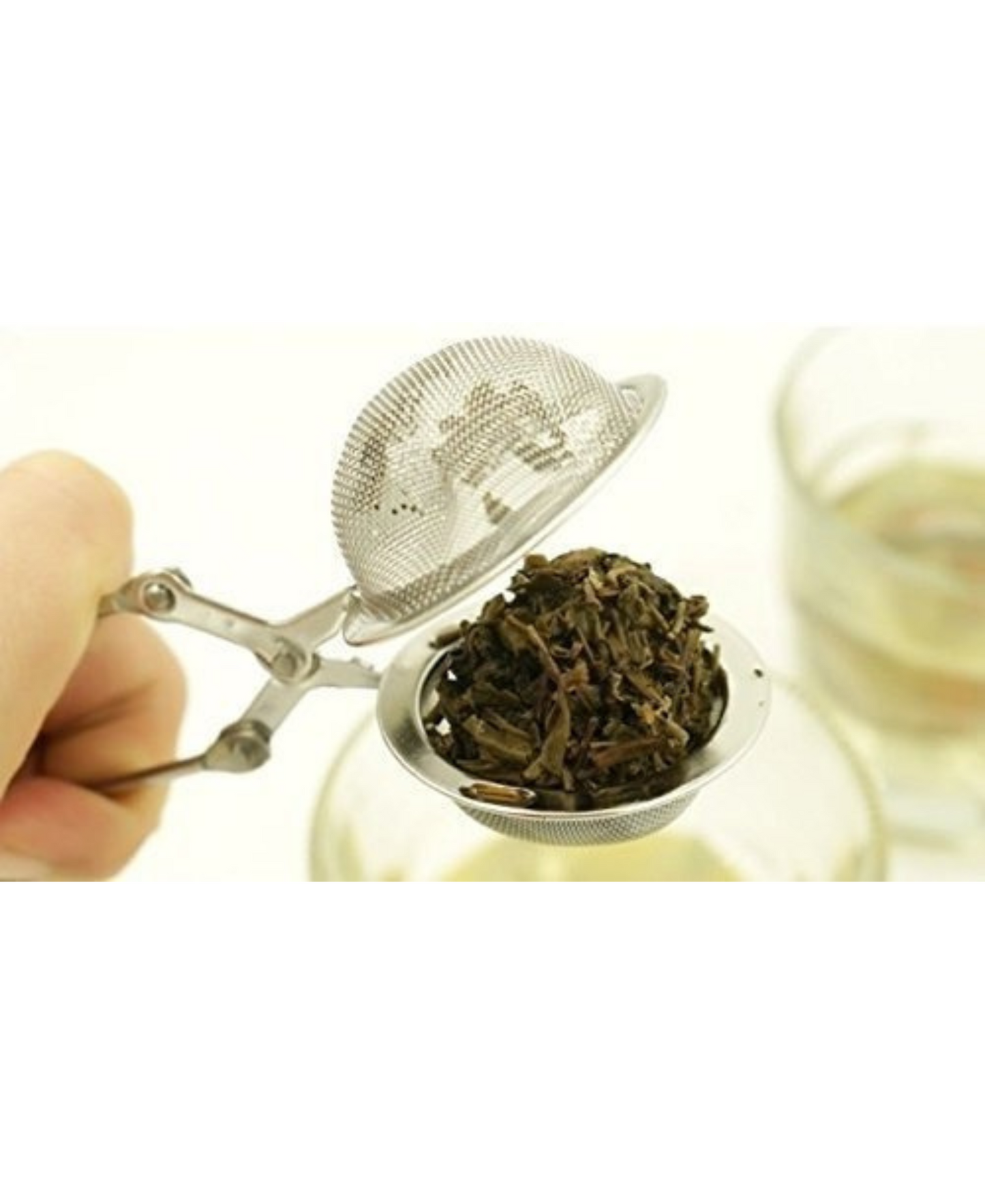Mesh Ball Tong Tea Infuser with Pincer Squeeze Long Handle