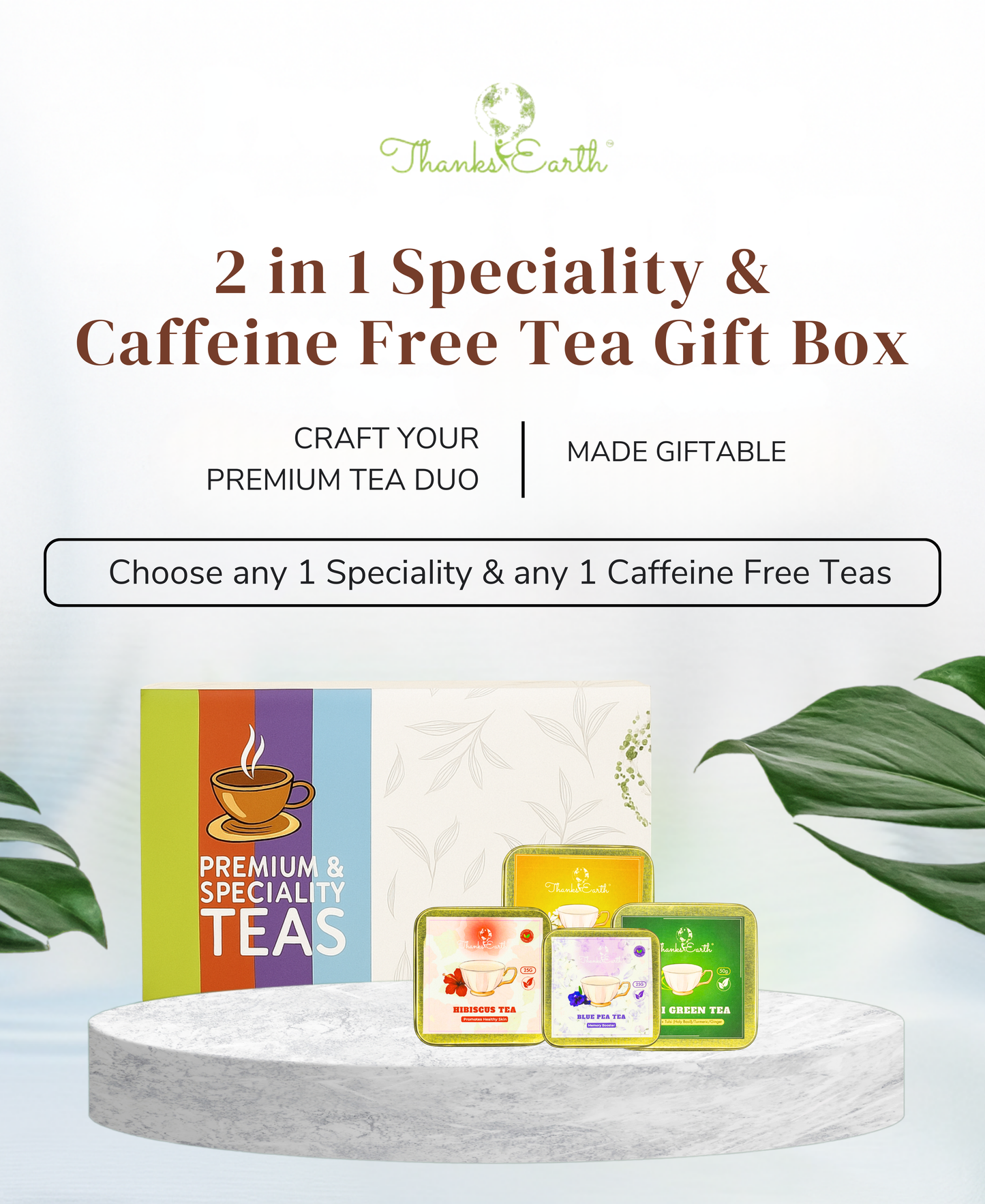 Curated Tea Duo Box – Select 1 Speciality Green & 1 Caffeine-Free Herbal Blend