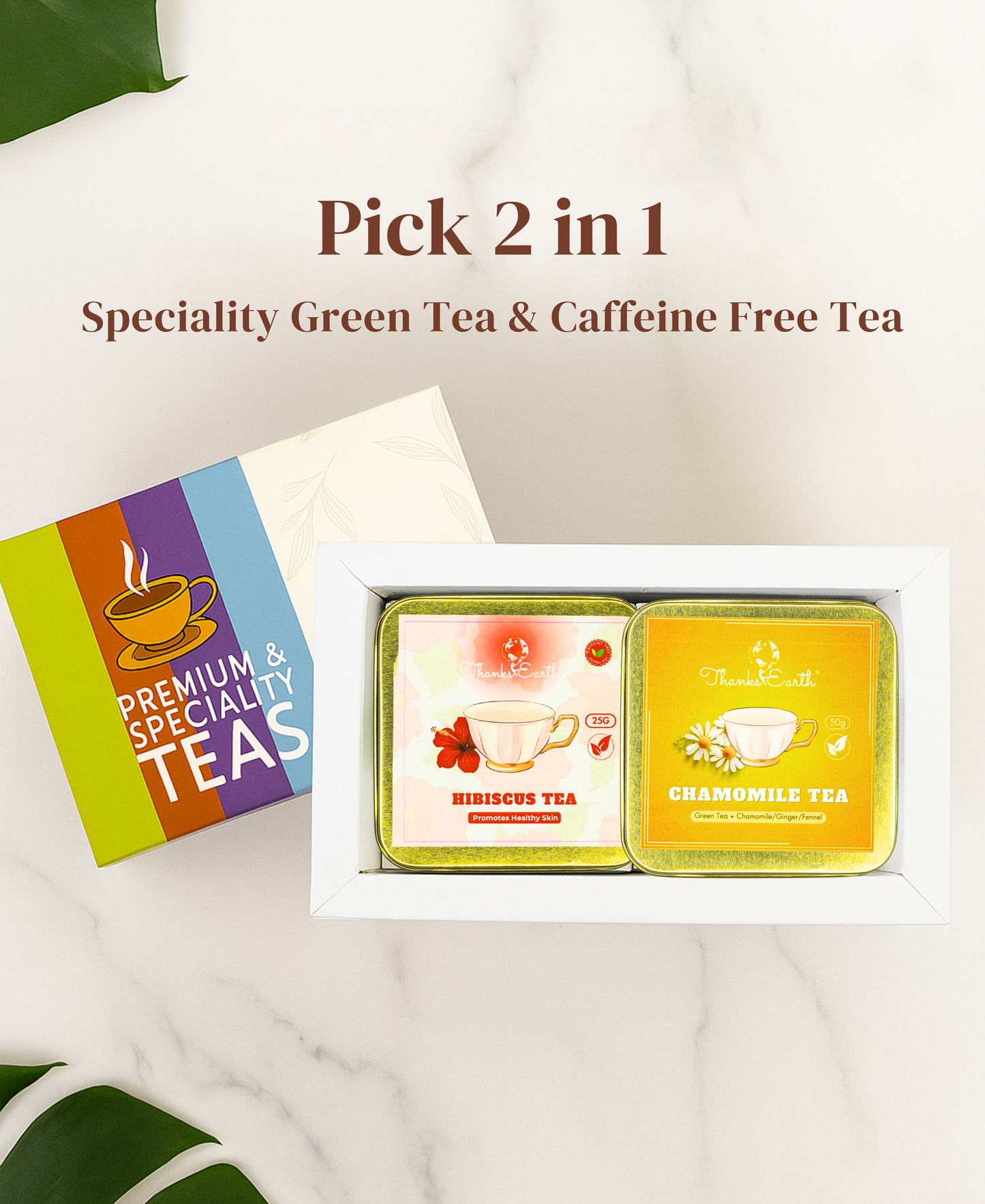 Curated Tea Duo Box – Select 1 Speciality Green & 1 Caffeine-Free Herbal Blend