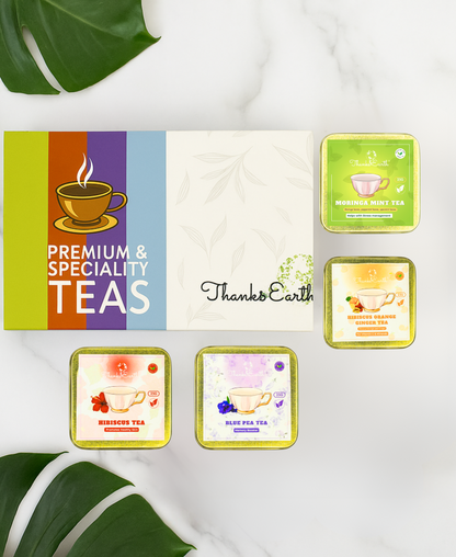 Curated Tea Gift Box – Select 4 Caffeine-Free Herbal Blends
