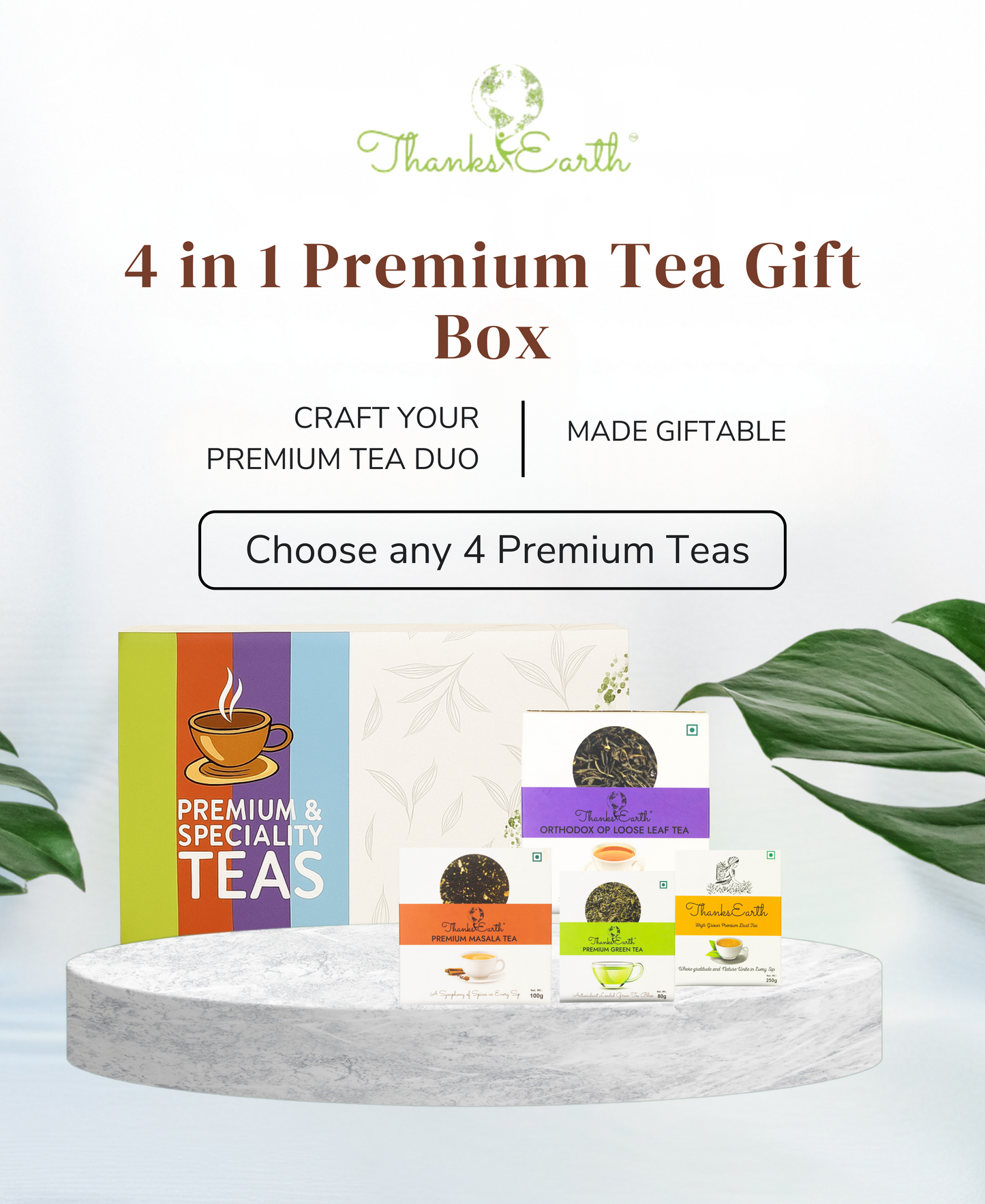 Curated Tea Gift Box – Select 4 Premium Tea Blends