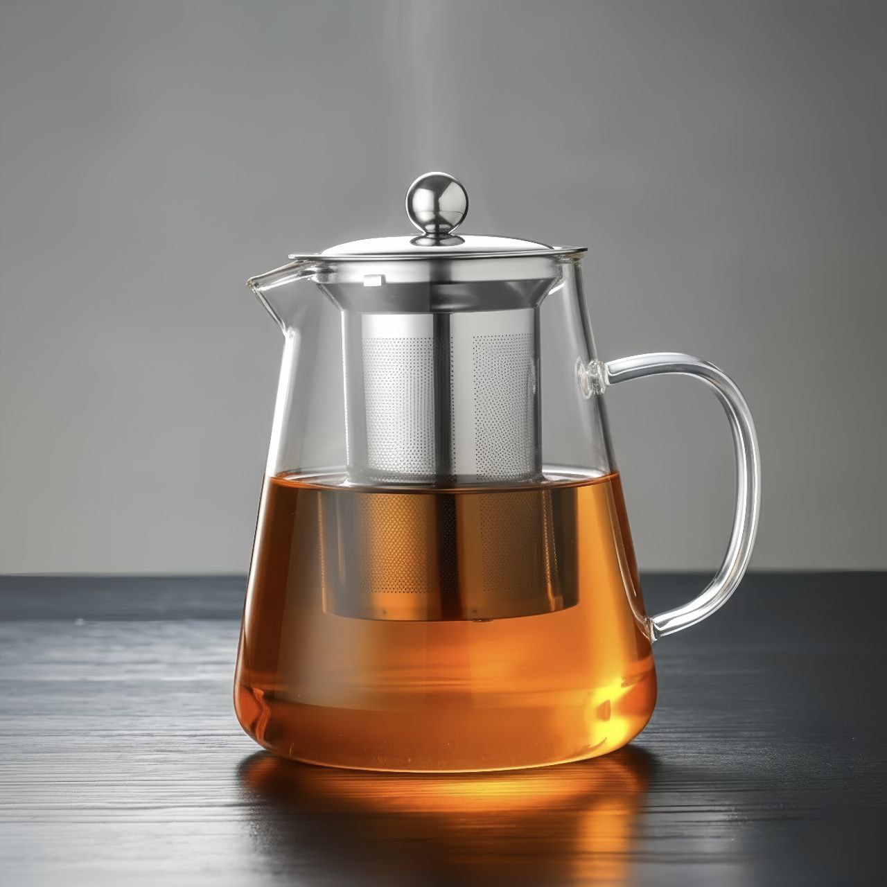 Borosilicate Glass Tea Pot with Steel Infuser