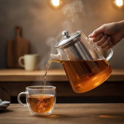 Borosilicate Glass Tea Pot with Steel Infuser