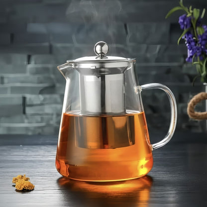 Borosilicate Glass Tea Pot with Steel Infuser