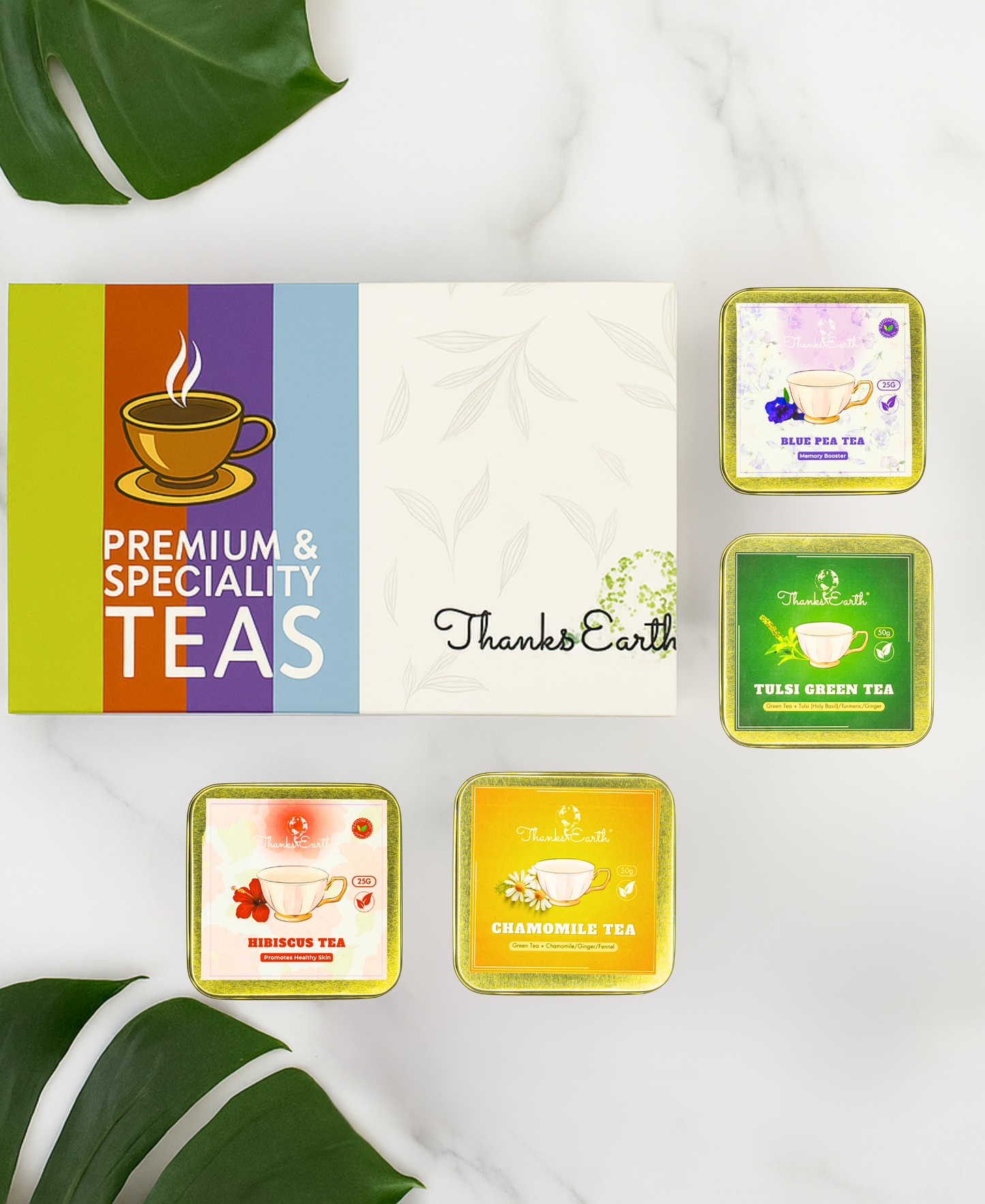 Curated Tea Gift Box – Select 2 Speciality Green & 2 Caffeine-Free Herbal Blends