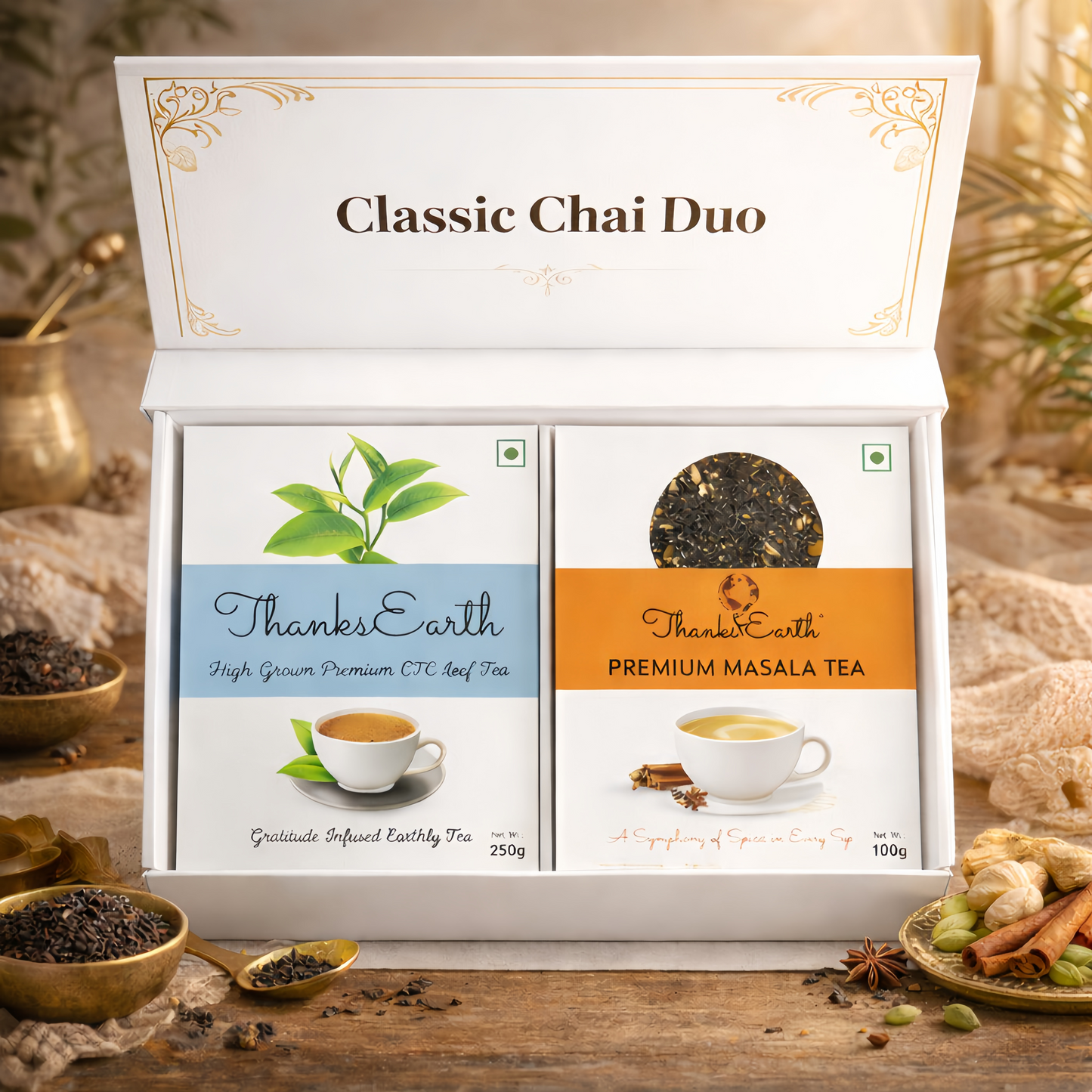 Classic Chai Duo – High Grown Premium CTC Leaf & Masala Tea Combo
