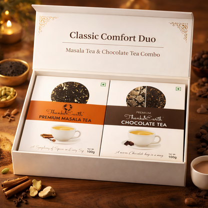 Classic Comfort Duo – Masala Tea & Chocolate Tea Combo