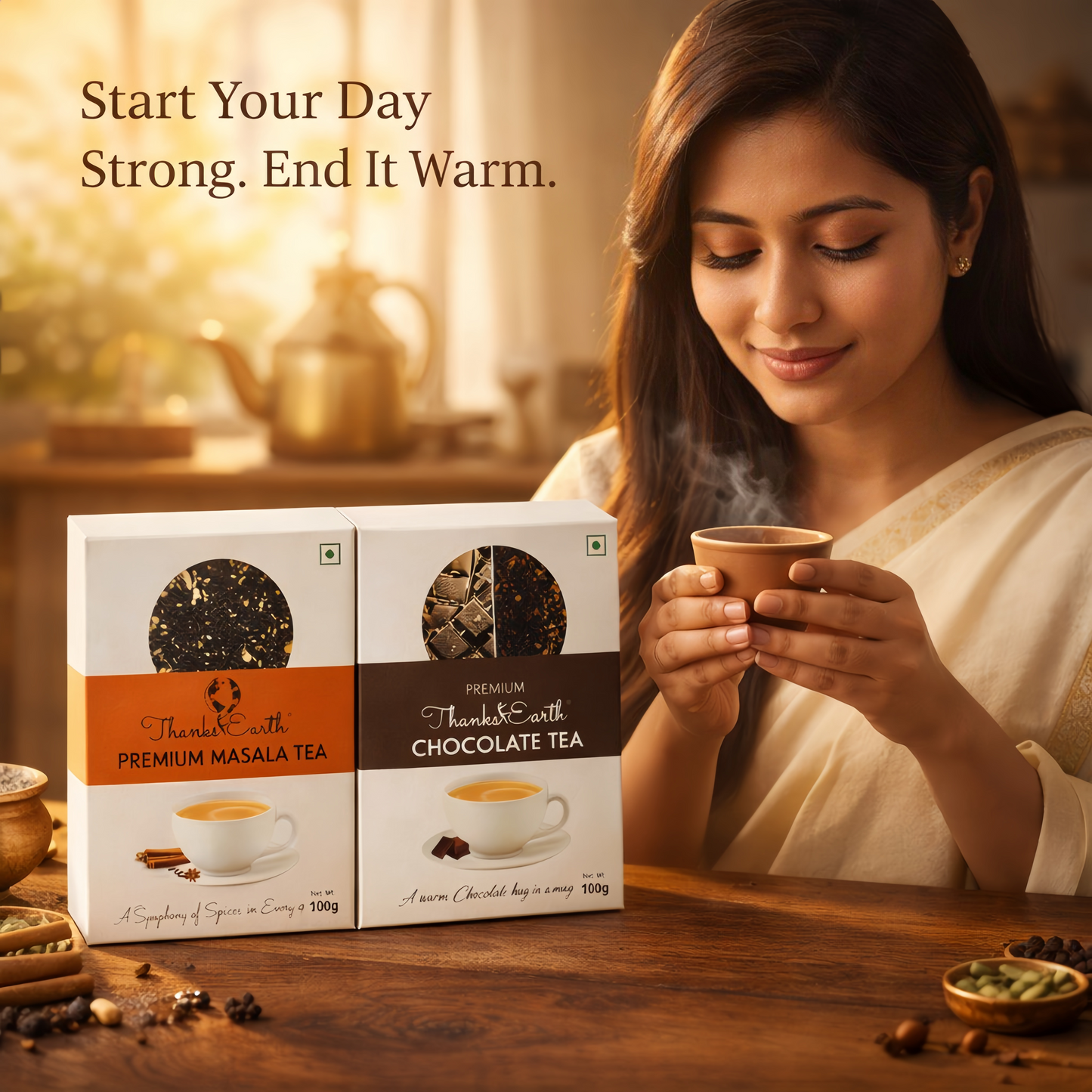 Classic Comfort Duo – Masala Tea & Chocolate Tea Combo