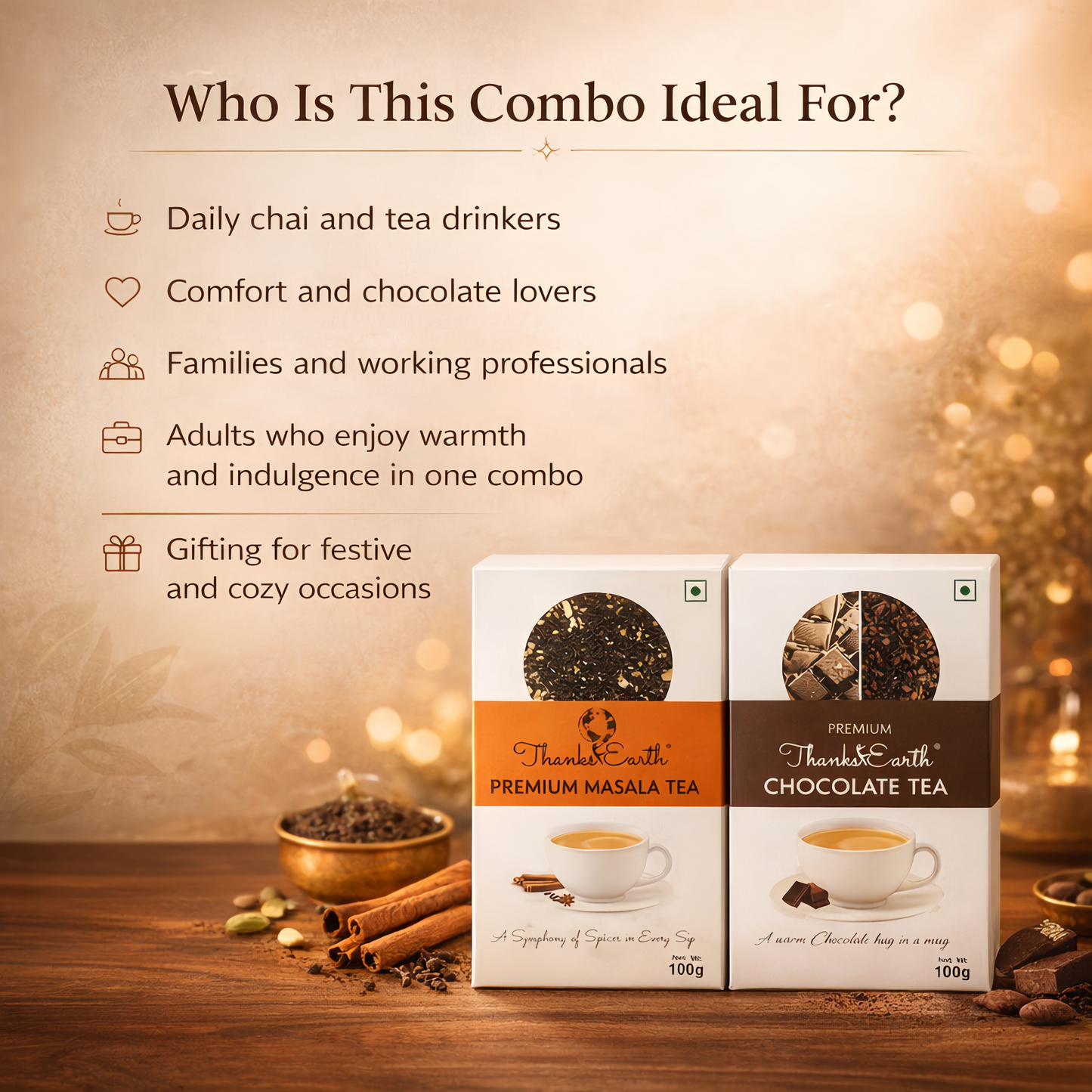 Classic Comfort Duo – Masala Tea & Chocolate Tea Combo