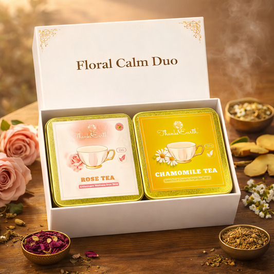 Floral Calm Duo – Rose Tea & Chamomile Tea Combo