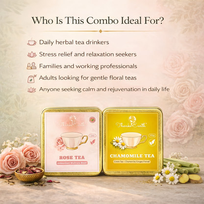 Floral Calm Duo – Rose Tea & Chamomile Tea Combo