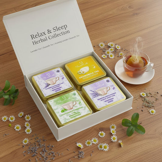 Relax and Sleep Herbal Collection – Lavender, Chamomile, Peppermint & Soothing Lavender Tea