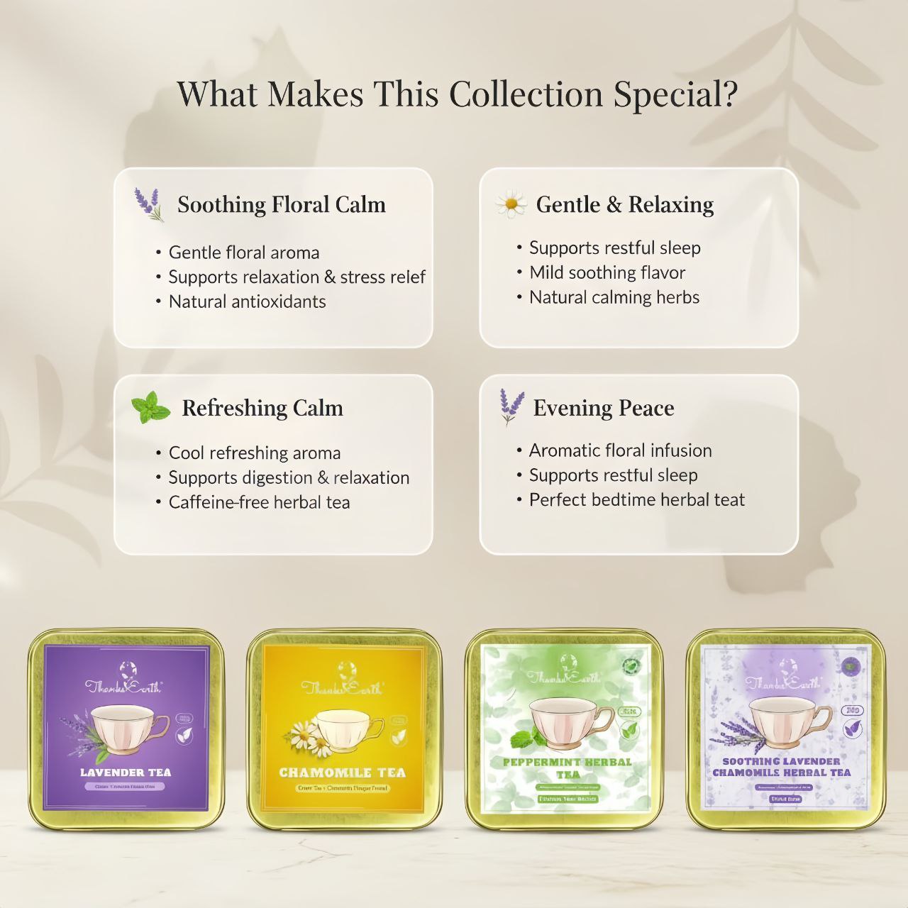 Relax and Sleep Herbal Collection – Lavender, Chamomile, Peppermint & Soothing Lavender Tea