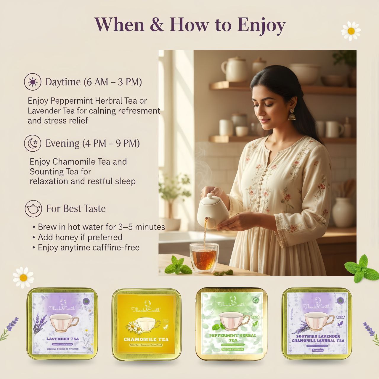 Relax and Sleep Herbal Collection – Lavender, Chamomile, Peppermint & Soothing Lavender Tea