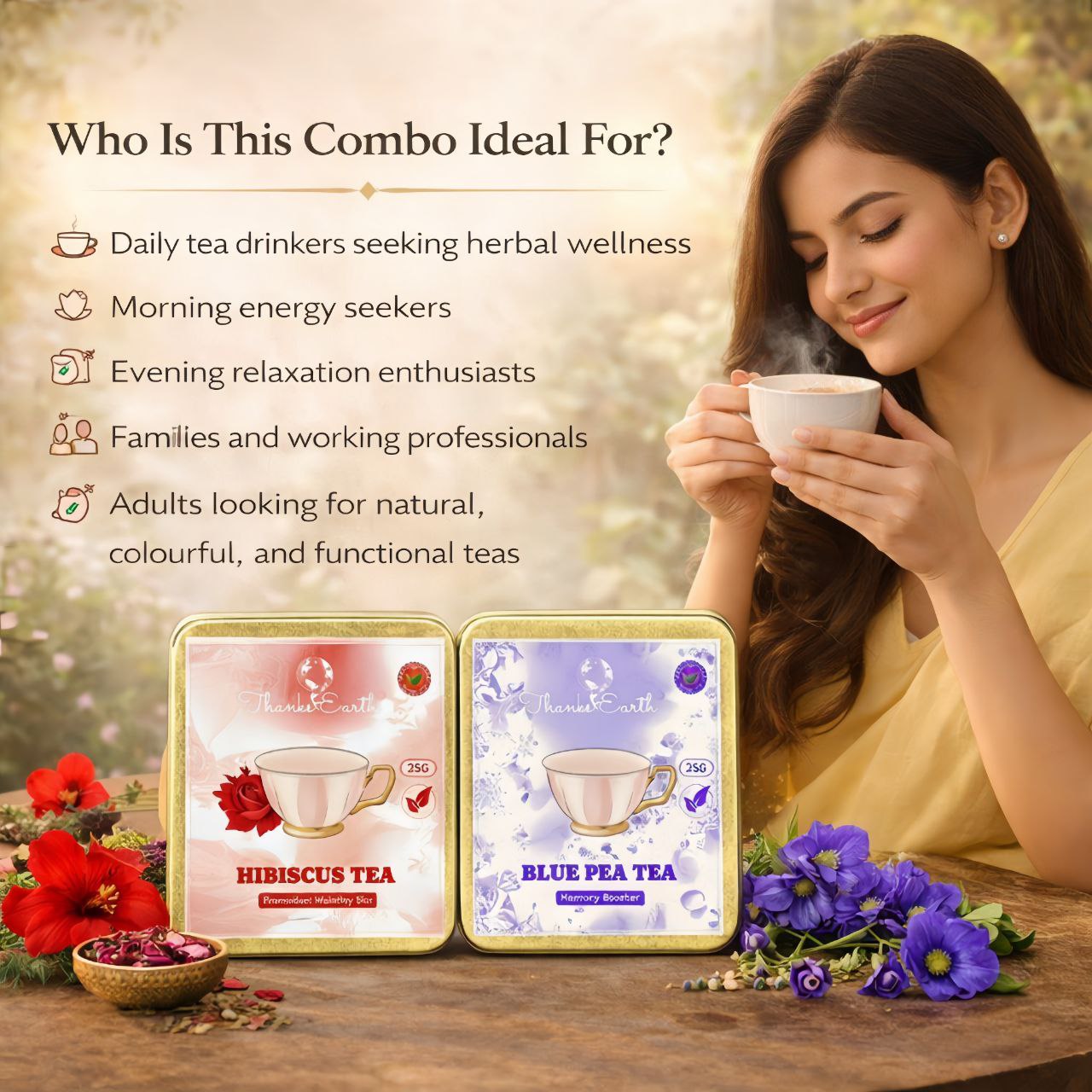 Colour Therapy Duo – Hibiscus Tea & Blue Pea Tea Combo