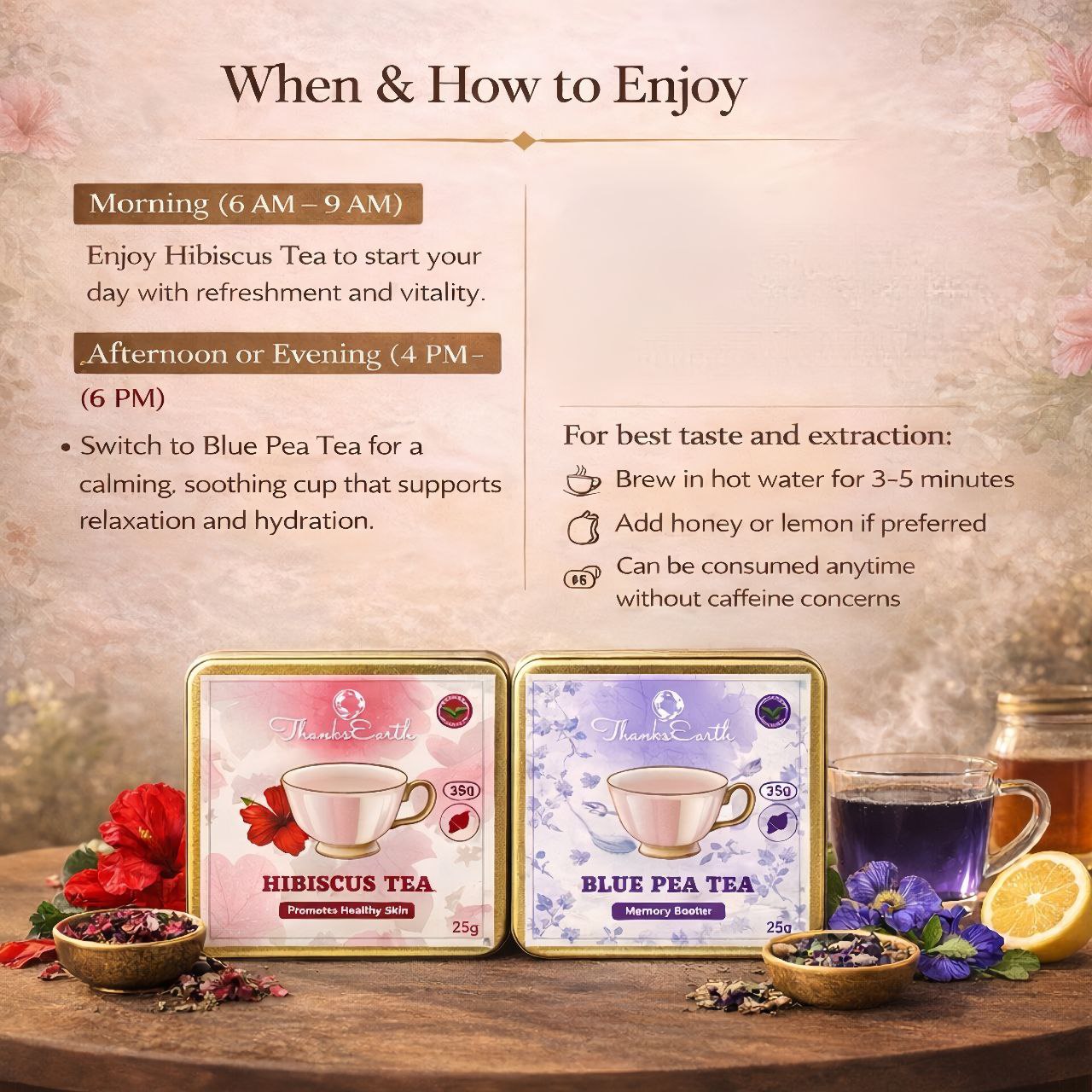 Colour Therapy Duo – Hibiscus Tea & Blue Pea Tea Combo