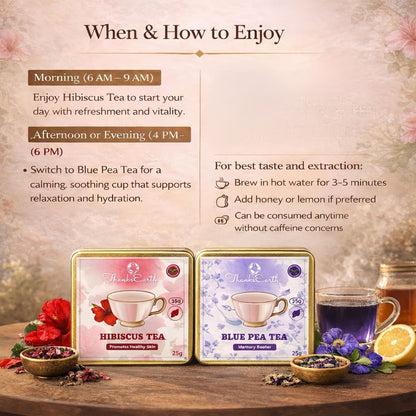 Colour Therapy Duo – Hibiscus Tea & Blue Pea Tea Combo
