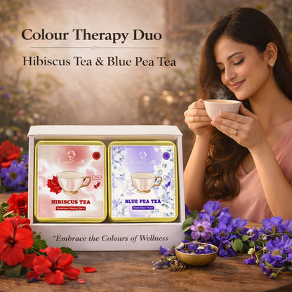 Colour Therapy Duo – Hibiscus Tea & Blue Pea Tea Combo